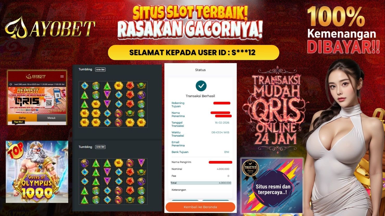 AYOBET JACKPOT SLOT GATES OF OLYMPUS 1000